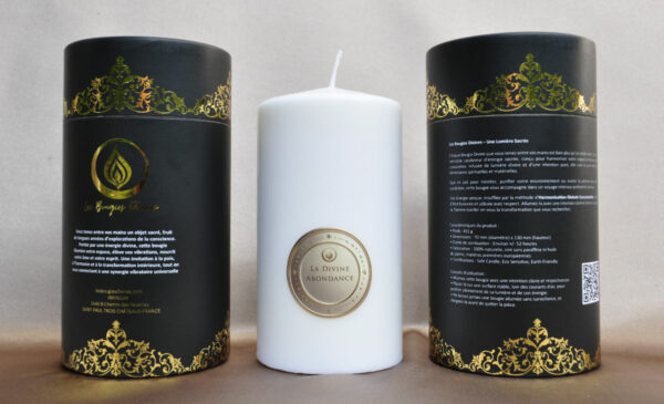 Divine Abundance Candle shining with a golden and generous light