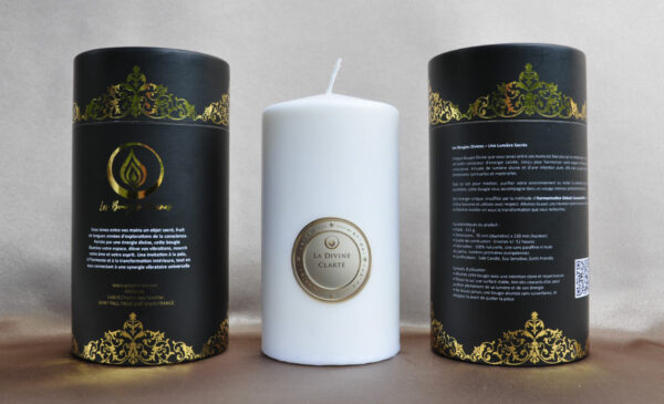 Divine Clarity Candle illuminating a pure and minimalistic space