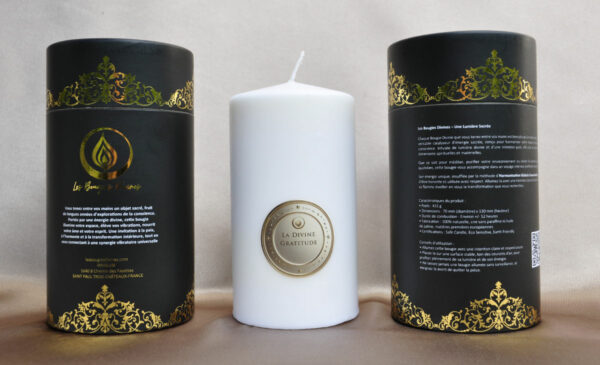Divine Gratitude Candle radiating a warm and comforting light