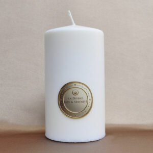 Divine Peace & Serenity Candle diffusing a gentle, soothing light