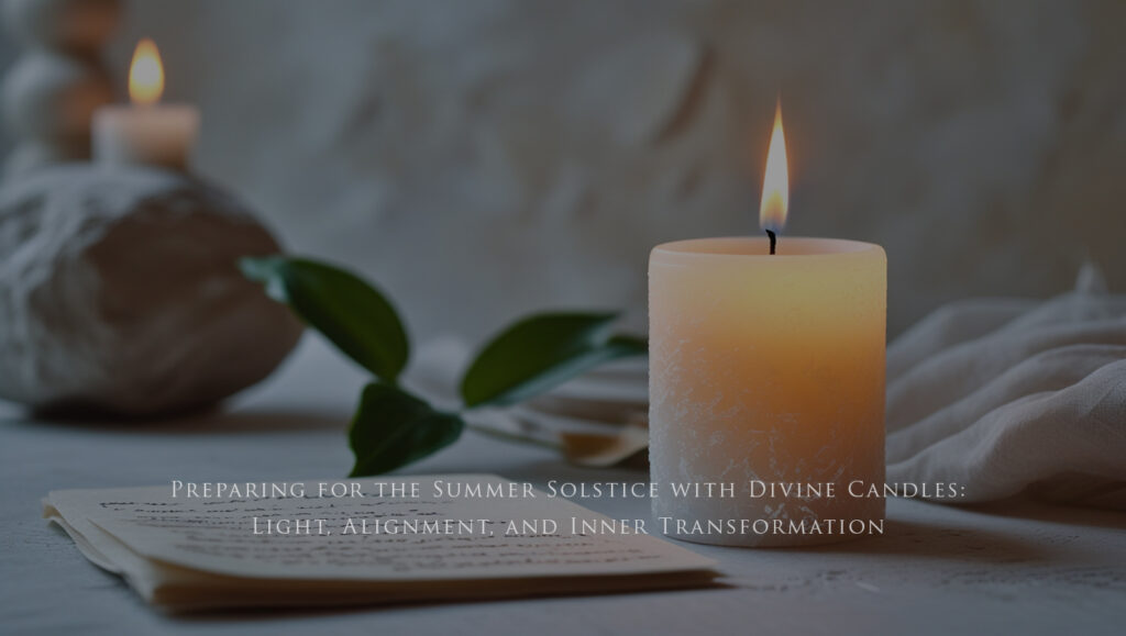 Sacred candle lit during a ritual for the summer solstice